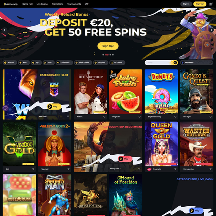 boomerang casino Gameplay